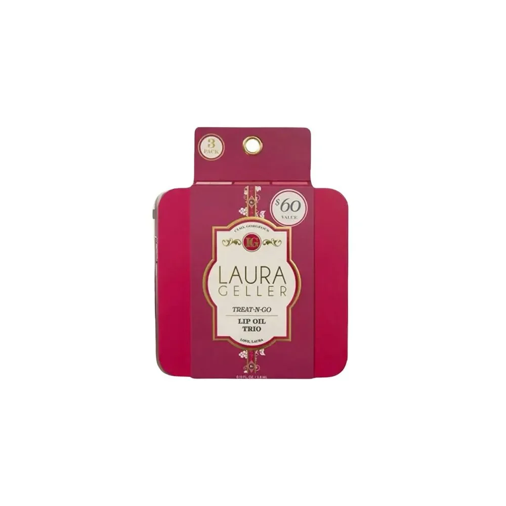 LAURA GELLER ~ TREAT-N-GO Lip Oil Trio Full Size LIMITED EDITION NEW